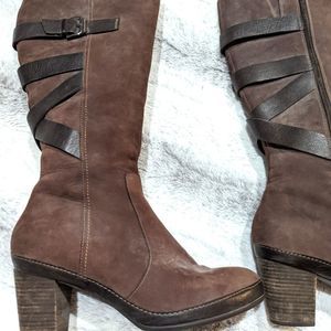 Women's Clark's Active Air Brown Suede Leather Riding Boots Size 11.